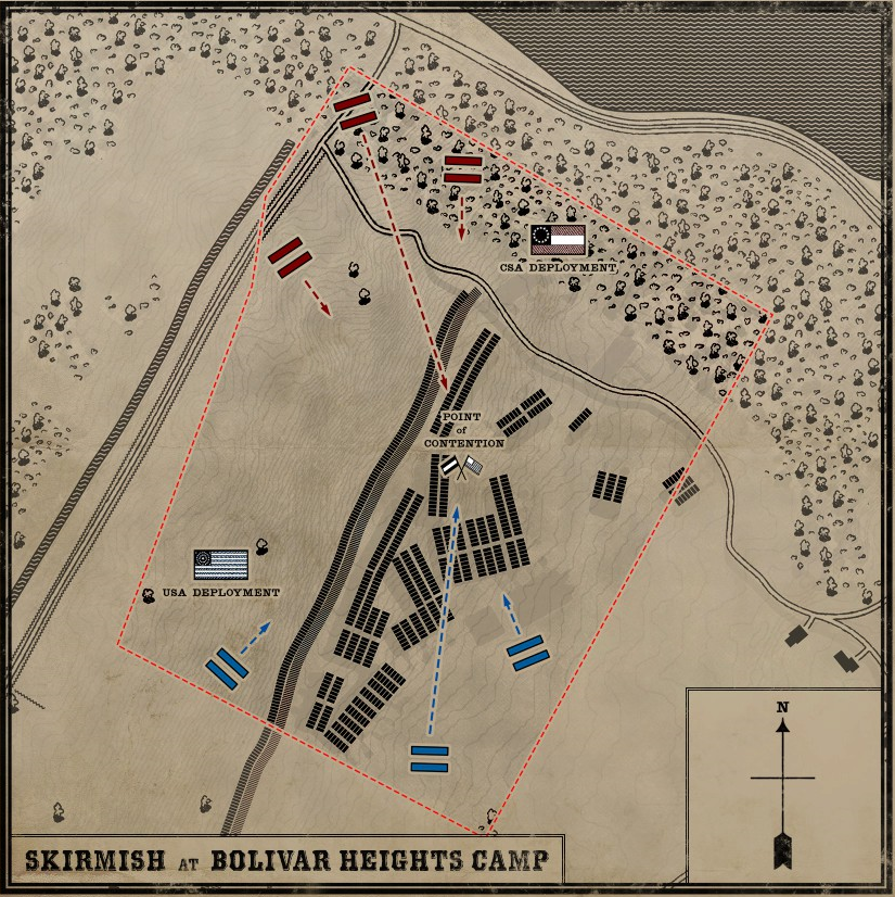 Map of Bolivar Heights Camp in War of Rights