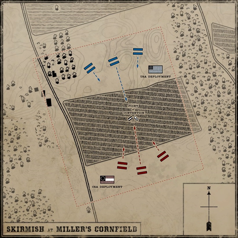 Map of Miller's Cornfield in War of Rights