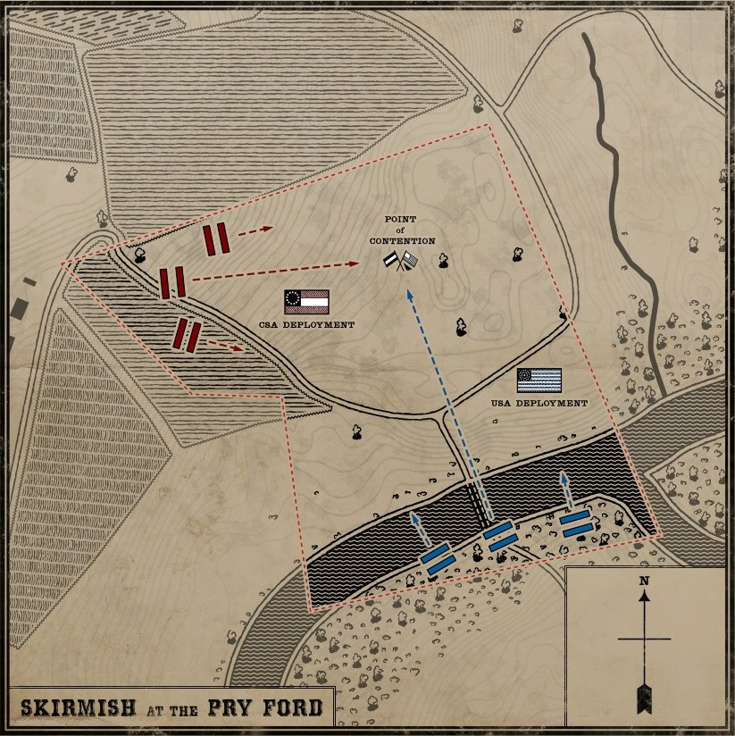 Map of Pry Ford in War of Rights