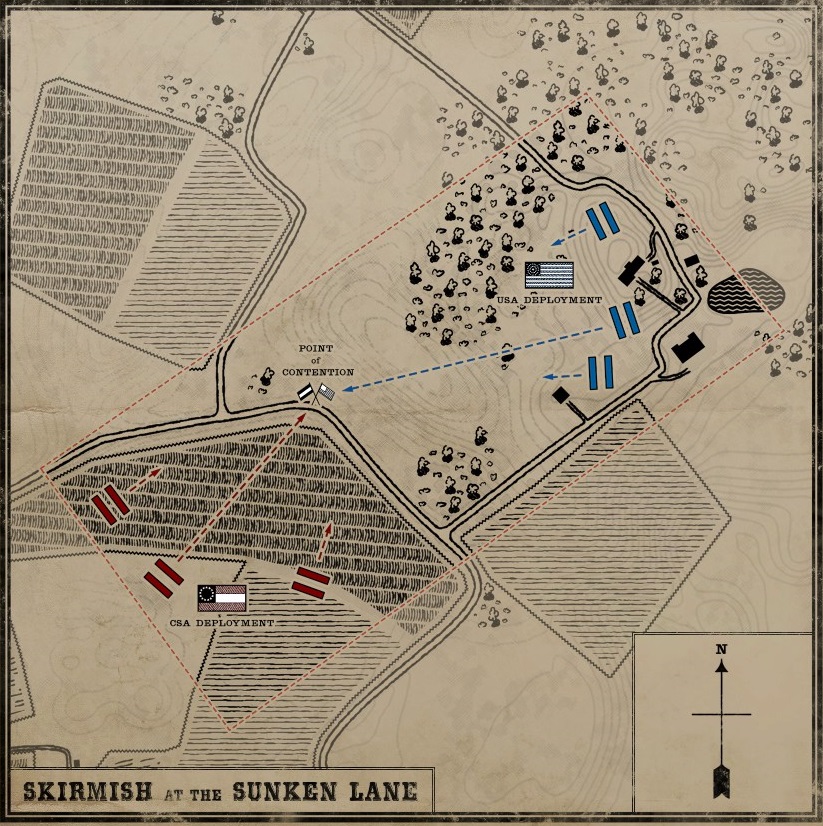 Map of Sunken (Bloody) Lane in War of Rights