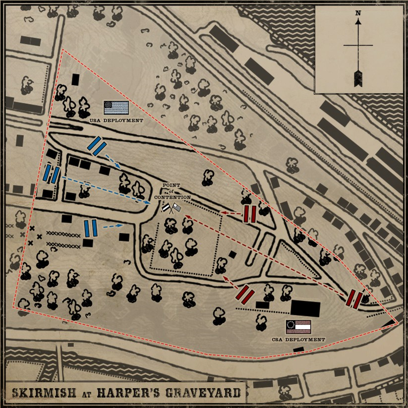 Map of Harper's Graveyard in War of Rights