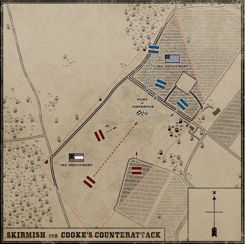 Map of Cooke's Counterattack in War of Rights