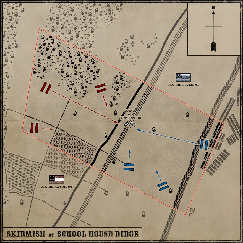 Map of School House Ridge in War of Rights