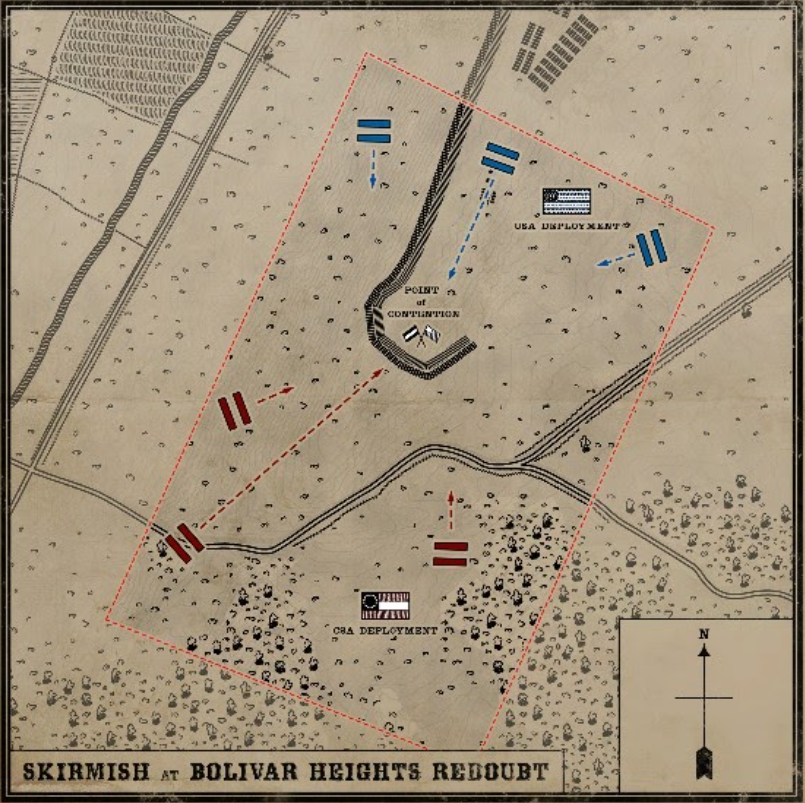 Map of Bolivar Heights Redoubt in War of Rights