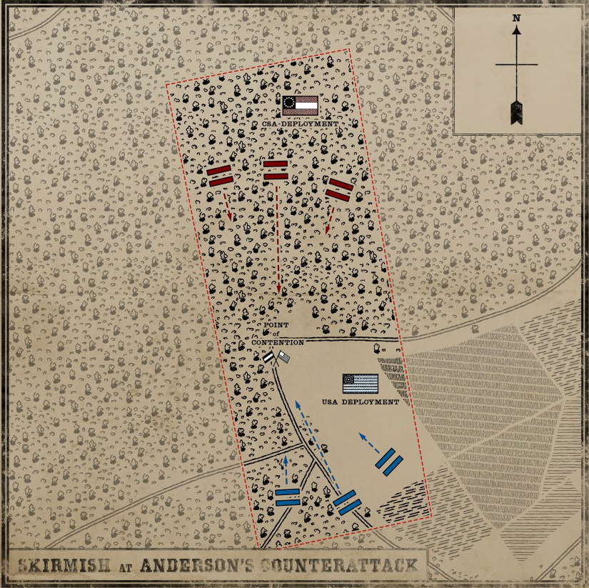 Map of Anderson's Counterattack in War of Rights