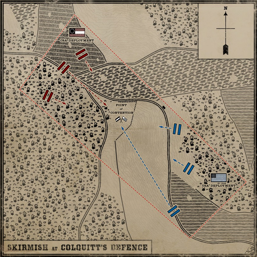 Map of Colquitt's Defense in War of Rights