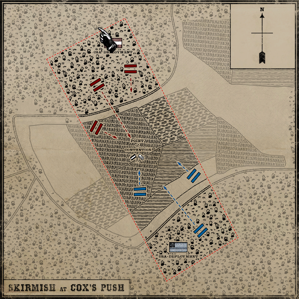Map of Cox's Push in War of Rights