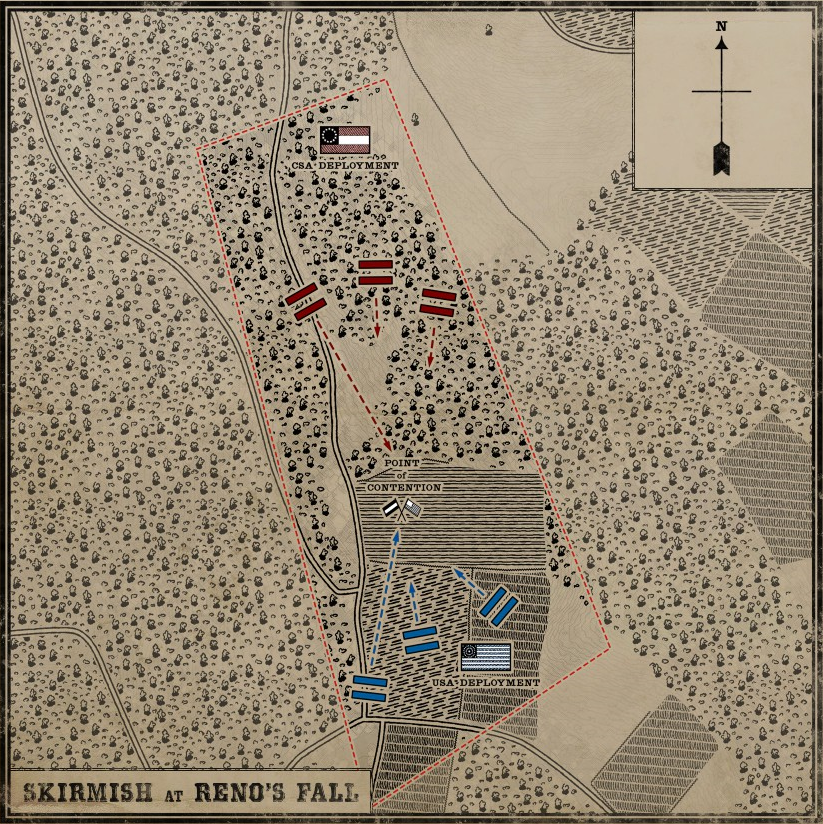 Map of Reno's Fall in War of Rights