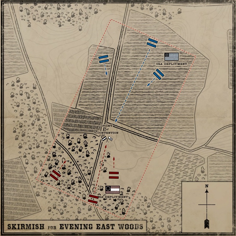 Map of East Woods Skirmish in War of Rights
