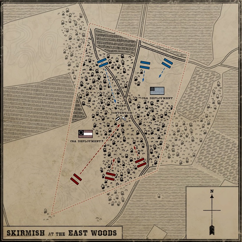 Map of East Woods in War of Rights