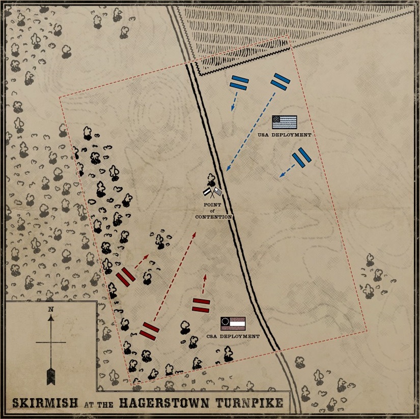 Map of Hagerstown Turnpike in War of Rights